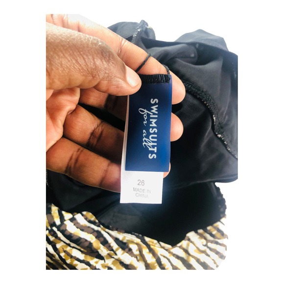 1383 swimsuits for all sz 26 halter metallic once piece swim bathing suit dress - Picture 8 of 8